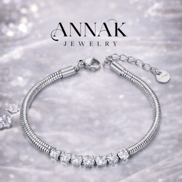 Anna K Jewelry - Armband Cubic Stål Klar