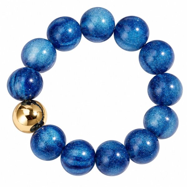Armband Resin Glitter Glow Blue