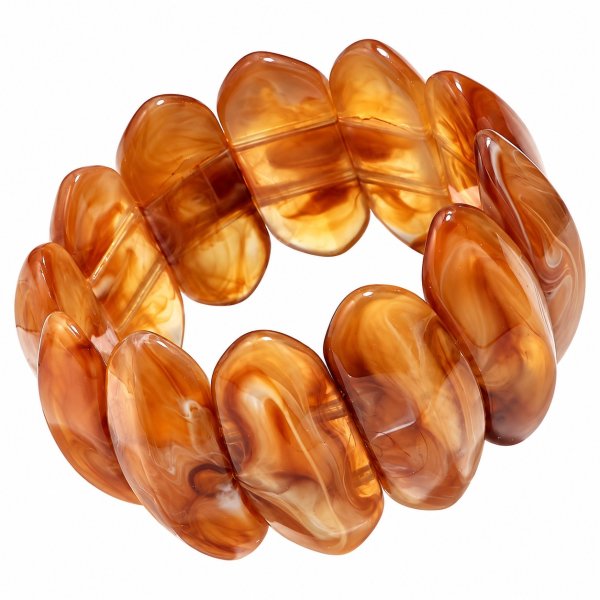 Armband Resin Marble Chunky Cognac