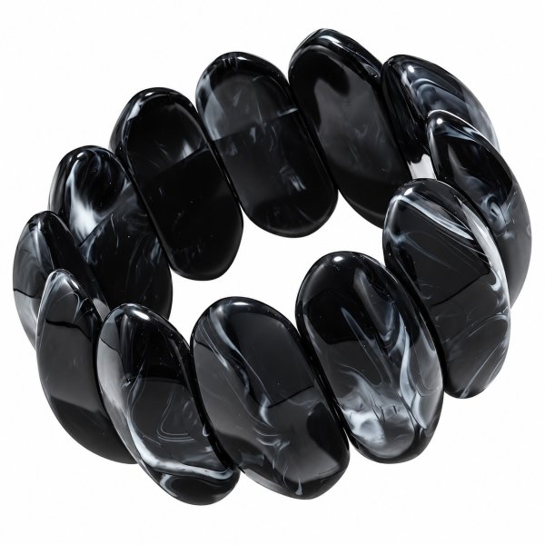 Armband Resin Marble Chunky Onyx