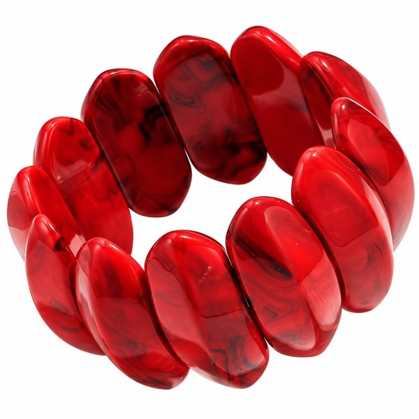 Armband Resin Marble Chunky Ruby