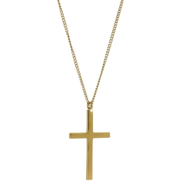 Arock - Halsband Cross Långt Guld