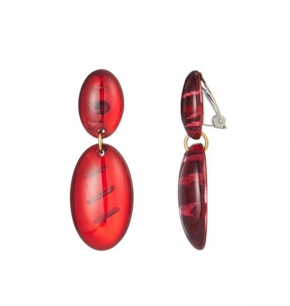 Belle Miss Paris - Clipsörhängen Elene Röd