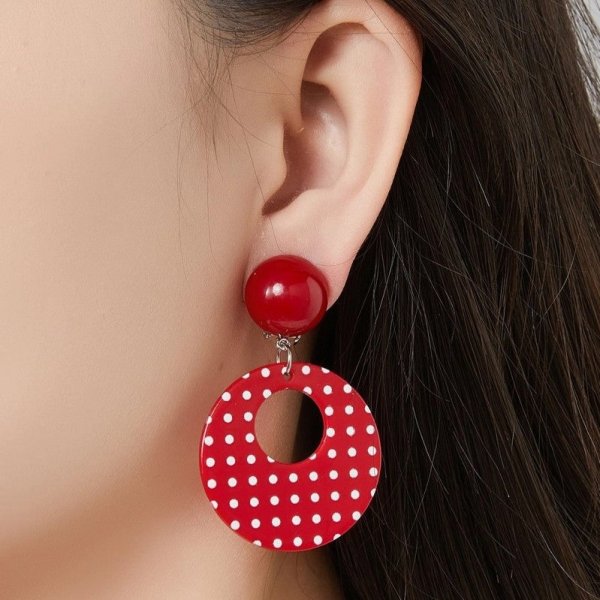 Belle Miss Paris - Clipsörhängen Florencia Prickar Röd