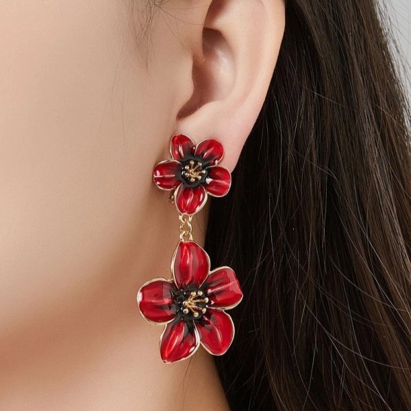 Belle Miss Paris - Clipsörhängen Nona Röd