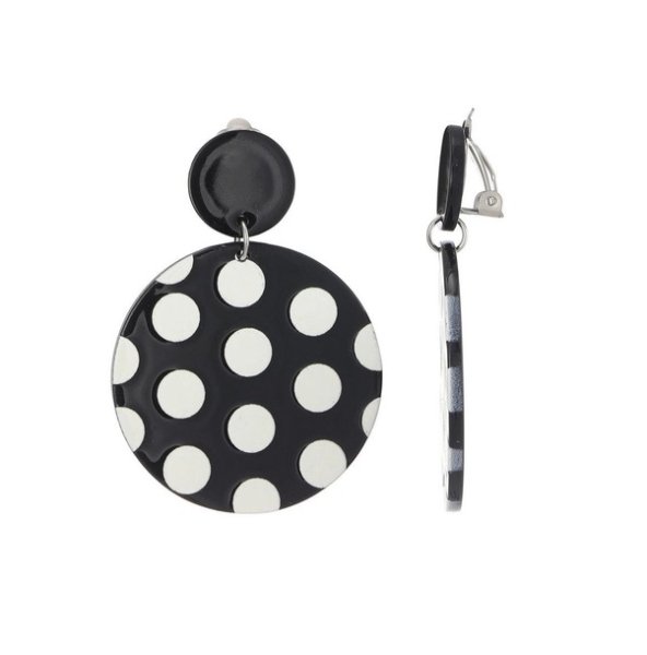 Belle Miss Paris - Clipsörhängen Fujiko Svart Vit