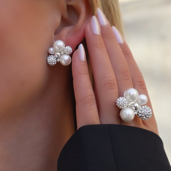 Ioaku - Örhängen Berry Crystal Stud Silver