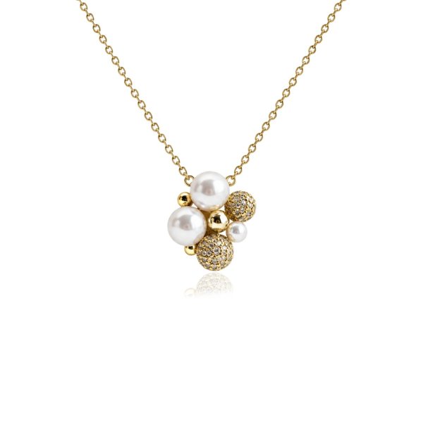 Ioaku - Halsband Berry Pearl Petite Pendent Guld Vit