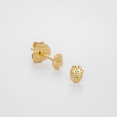 Björg Jewellery - Örhängen Anatomiskt Hjärta Mini Guld