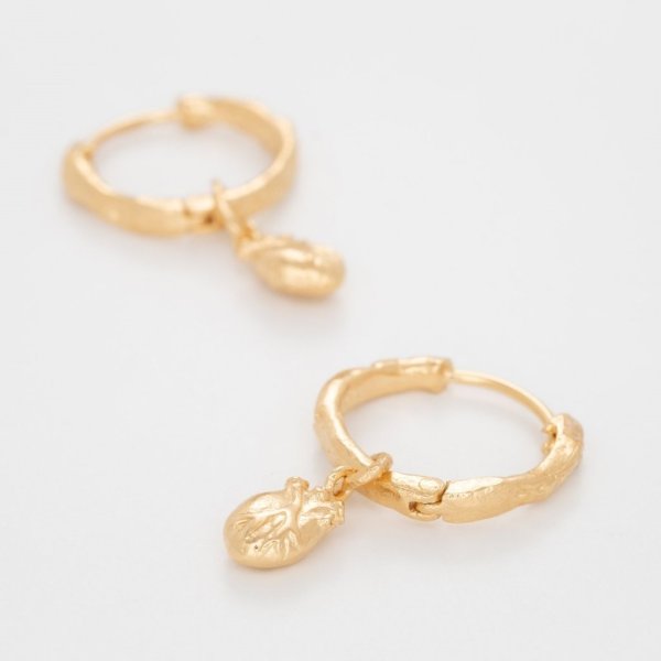 Björg Jewellery - Örhängen Anatomiskt Hjärta Hoop Guld