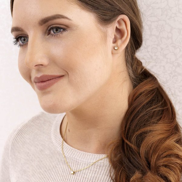 Blomdahl - Örhängen Bezel Titan Guld Klar