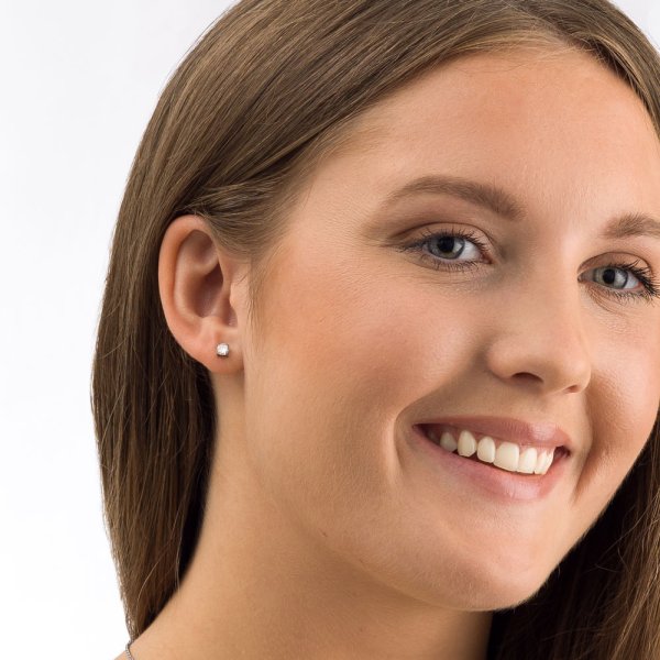 Blomdahl - Örhängen Bezel Titan Silver Rosa