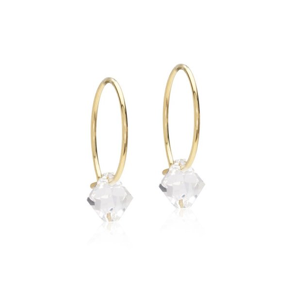 Blomdahl - Örhängen Bicone Titan Golden Crystal