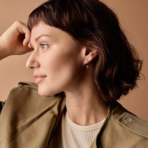 Blomdahl - Örhängen Bicone Titan Golden Shadow