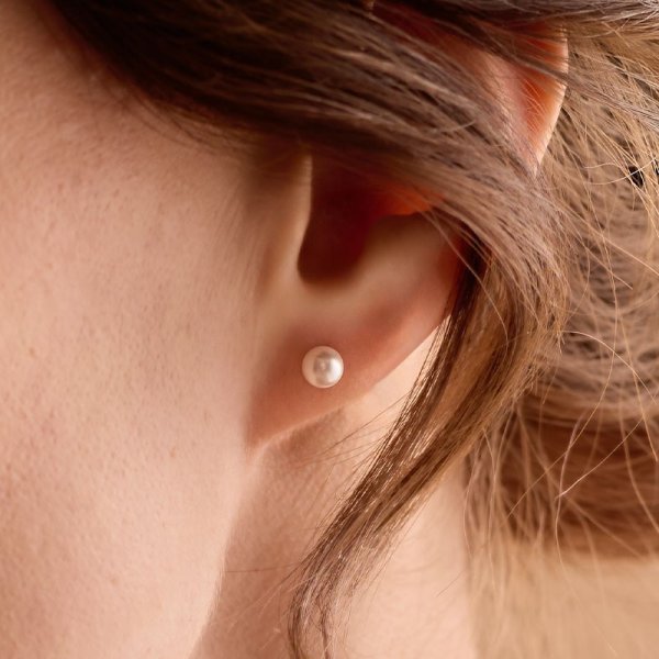 Blomdahl - Örhängen Pärla Titan Rosa