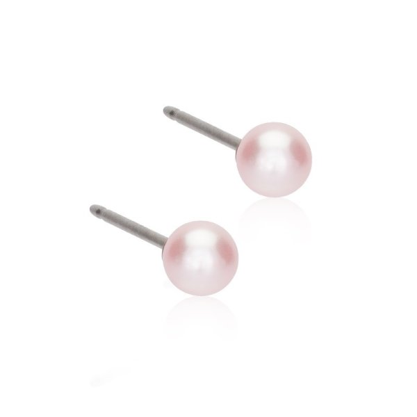 Blomdahl - Örhängen Pärla Titan Rosa