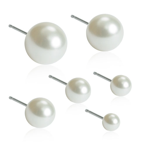 Blomdahl - Örhängen Pärla Titan Vit