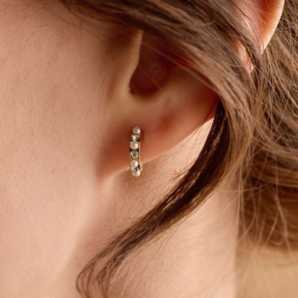 Blomdahl - Örhängen Titan Pendant Mixed Curved Guld