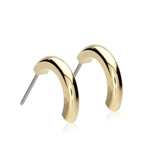 Blomdahl - Örhängen Titan Round Curved Guld