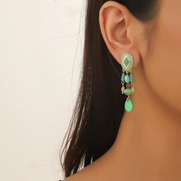 Blossom Bijoux - Clipsörhängen Bohem Drop Orange