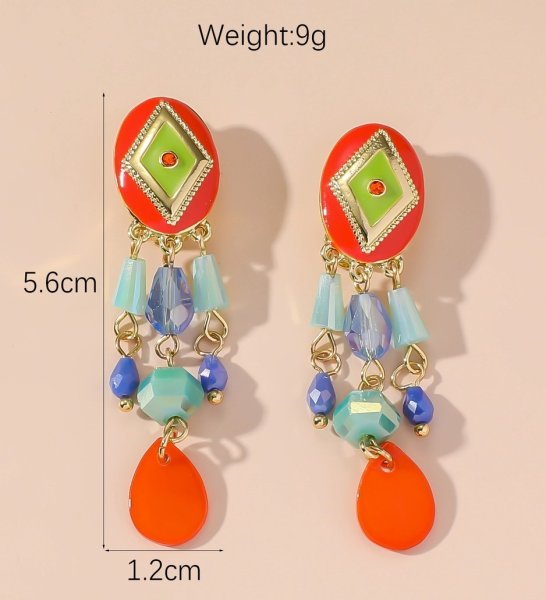 Blossom Bijoux - Clipsörhängen Bohem Drop Orange