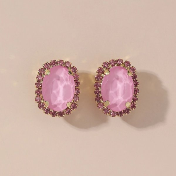 Blossom Bijoux - Clipsörhängen Camélia Rosa