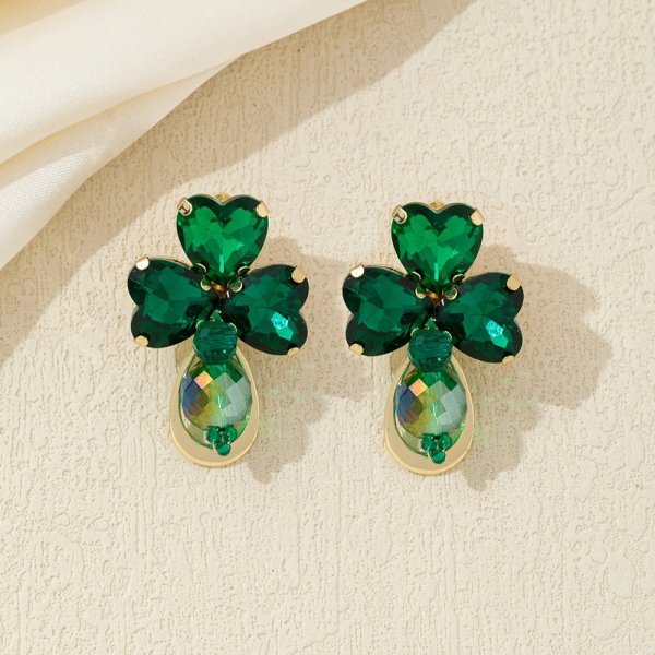 Blossom Bijoux - Clipsörhängen Céleste Grön