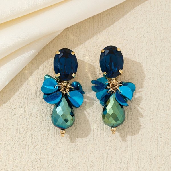 Blossom Bijoux - Clipsörhängen Florence Blå