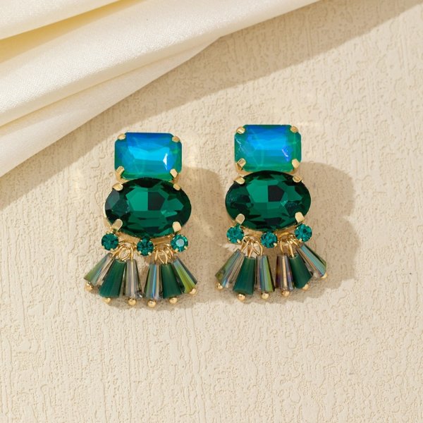 Blossom Bijoux - Clipsörhängen Maribel Grön