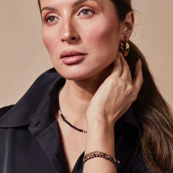 Bud To Rose - Armband Karma 3-Pack Guld Svart