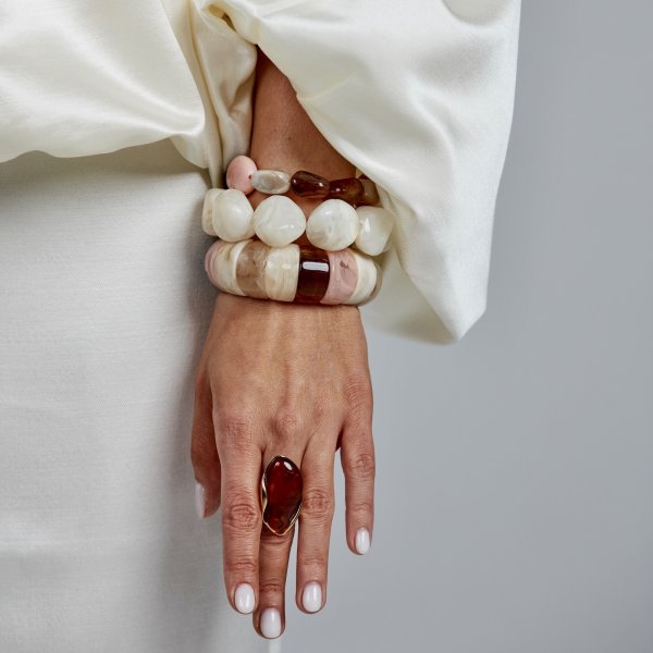 Bud To Rose - Armband Resin Vibe Vit