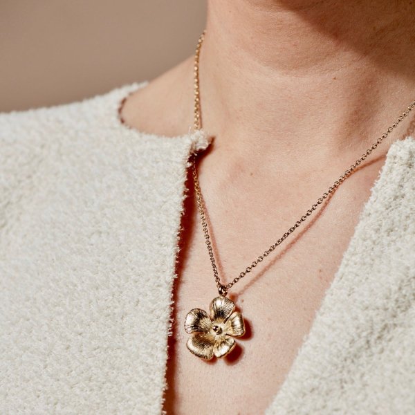 Bud To Rose - Halsband Blossom Kort Guld