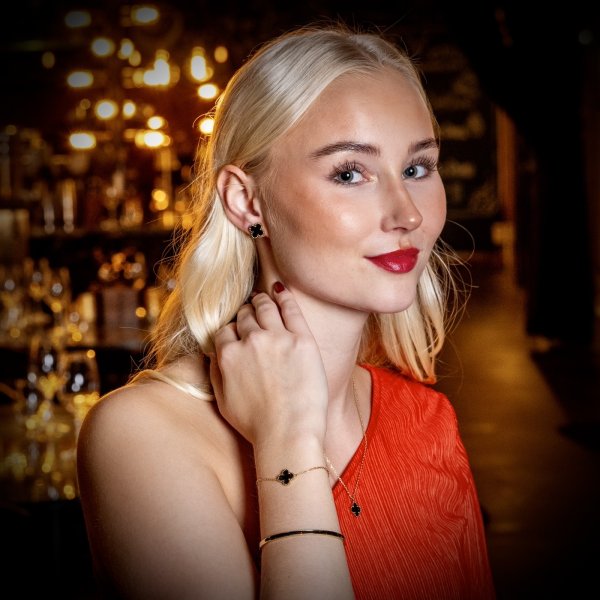 Bud To Rose - Halsband Clover Guld Svart