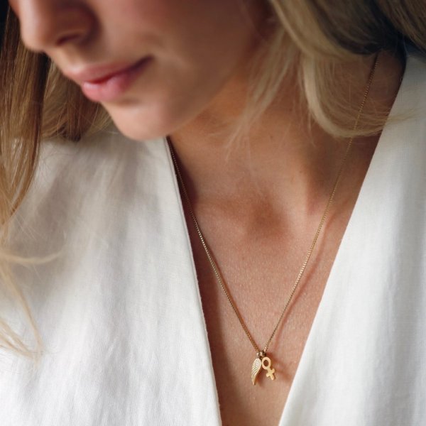 Bud To Rose - Halsband Wing Woman Välgörenhet Stål