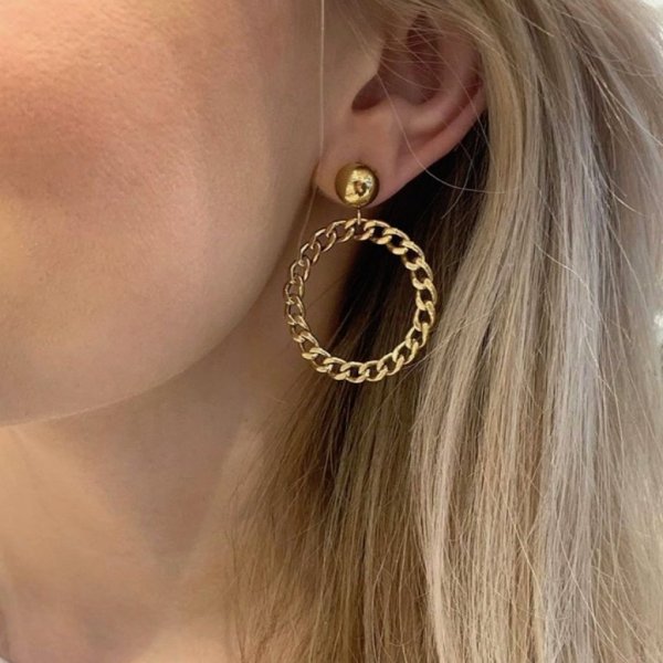 Bud To Rose - Örhängen Devious Chain Guld