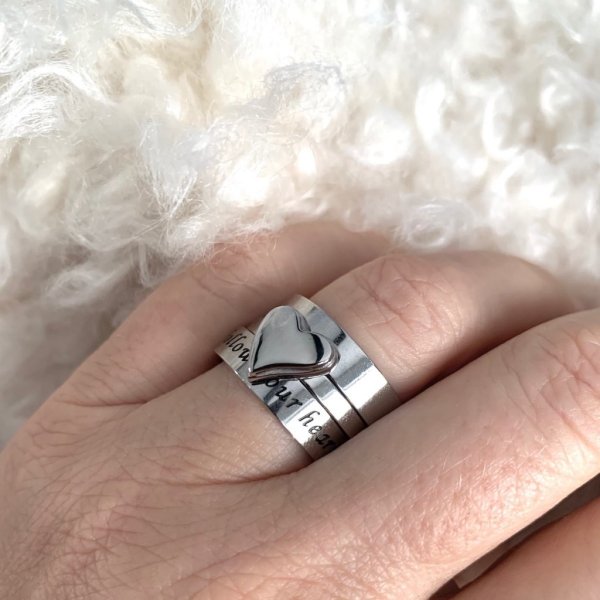 Bud To Rose - Ring Tripple Heart Silver