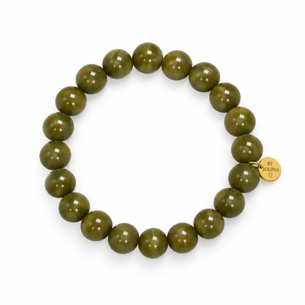 By Jolima - Armband Cecile Olive Pearl