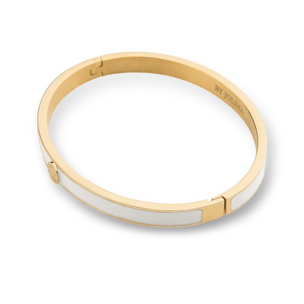 By Jolima - Armband Palermo Bangle Vit Guld