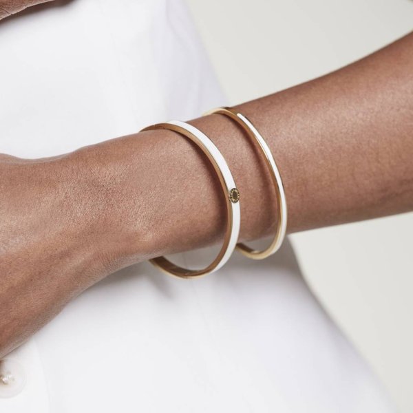 By Jolima - Armband Palermo Bangle Vit Guld