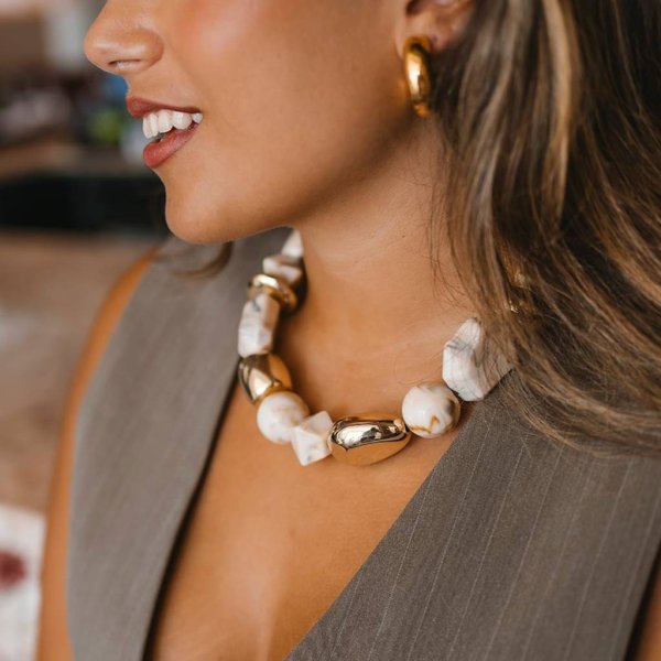 By Jolima - Halsband Lola Chunky Beige