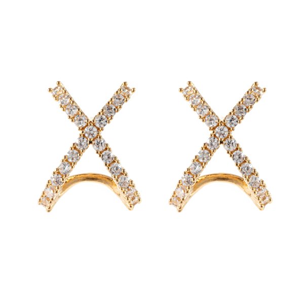 By Jolima - Örhängen Cross Crystal Guld