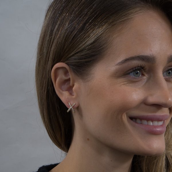 By Jolima - Örhängen Cross Crystal Silver