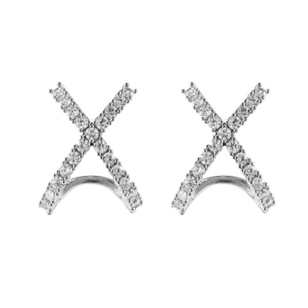 By Jolima - Örhängen Cross Crystal Silver