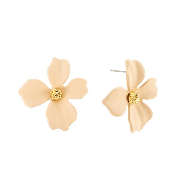 By Jolima - Örhängen Lilly Flower Beige