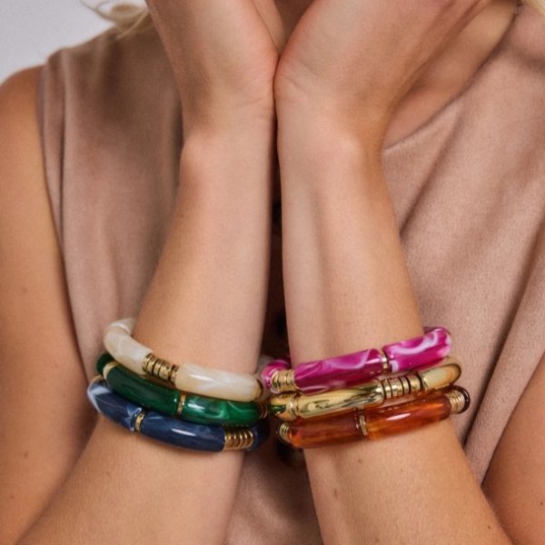 Byren | Éline L'atelier - Armband Marble Blå