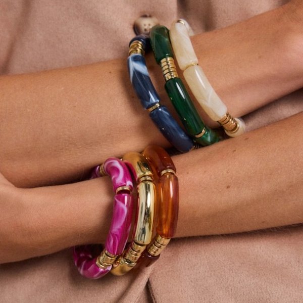 Byren | Éline L'atelier - Armband Marble Blå