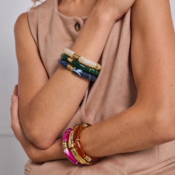 Byren | Éline L'atelier - Armband Marble Grön