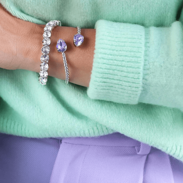 Caroline Svedbom - Armband Gia Stud Rhodium Crystal