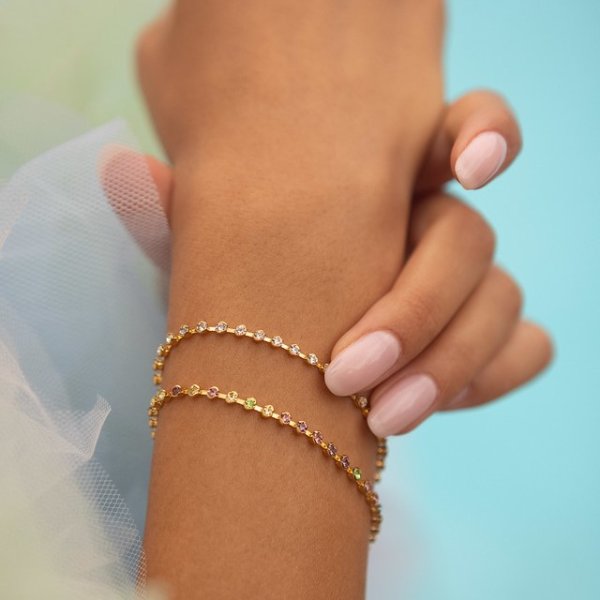 Caroline Svedbom - Armband Miro Guld Rainbow Combo