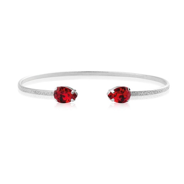 Caroline Svedbom - Armband Petite Drop Rhodium Light Siam